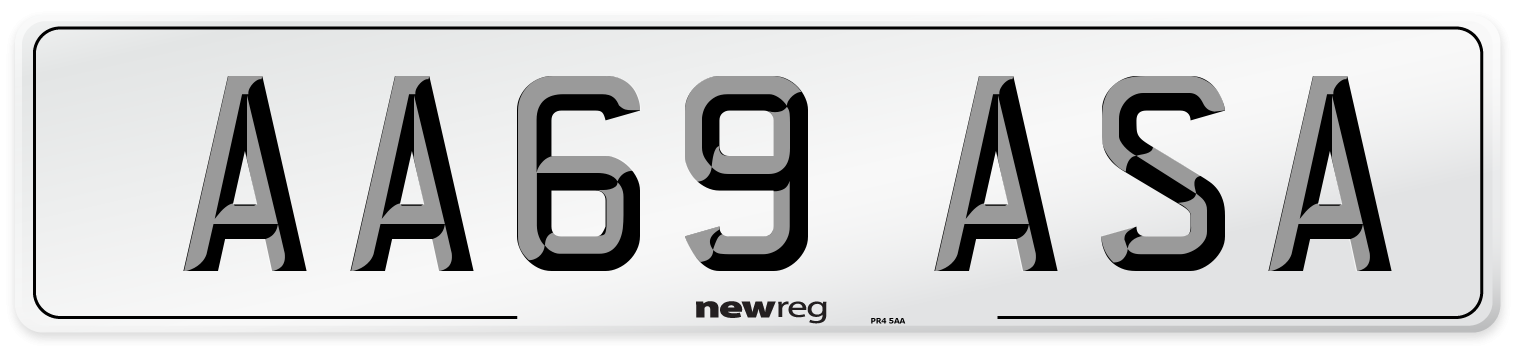 AA69 ASA Number Plate from New Reg